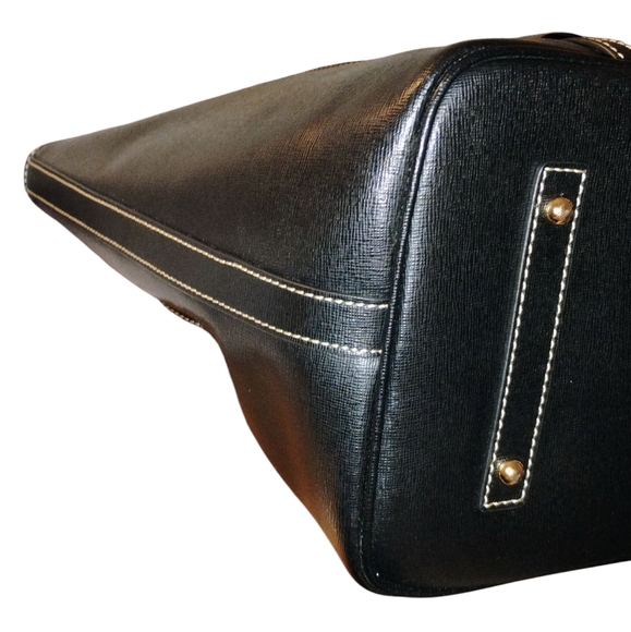 Dooney & Bourke Black Tote with Gold Accents - Picture 5 of 8